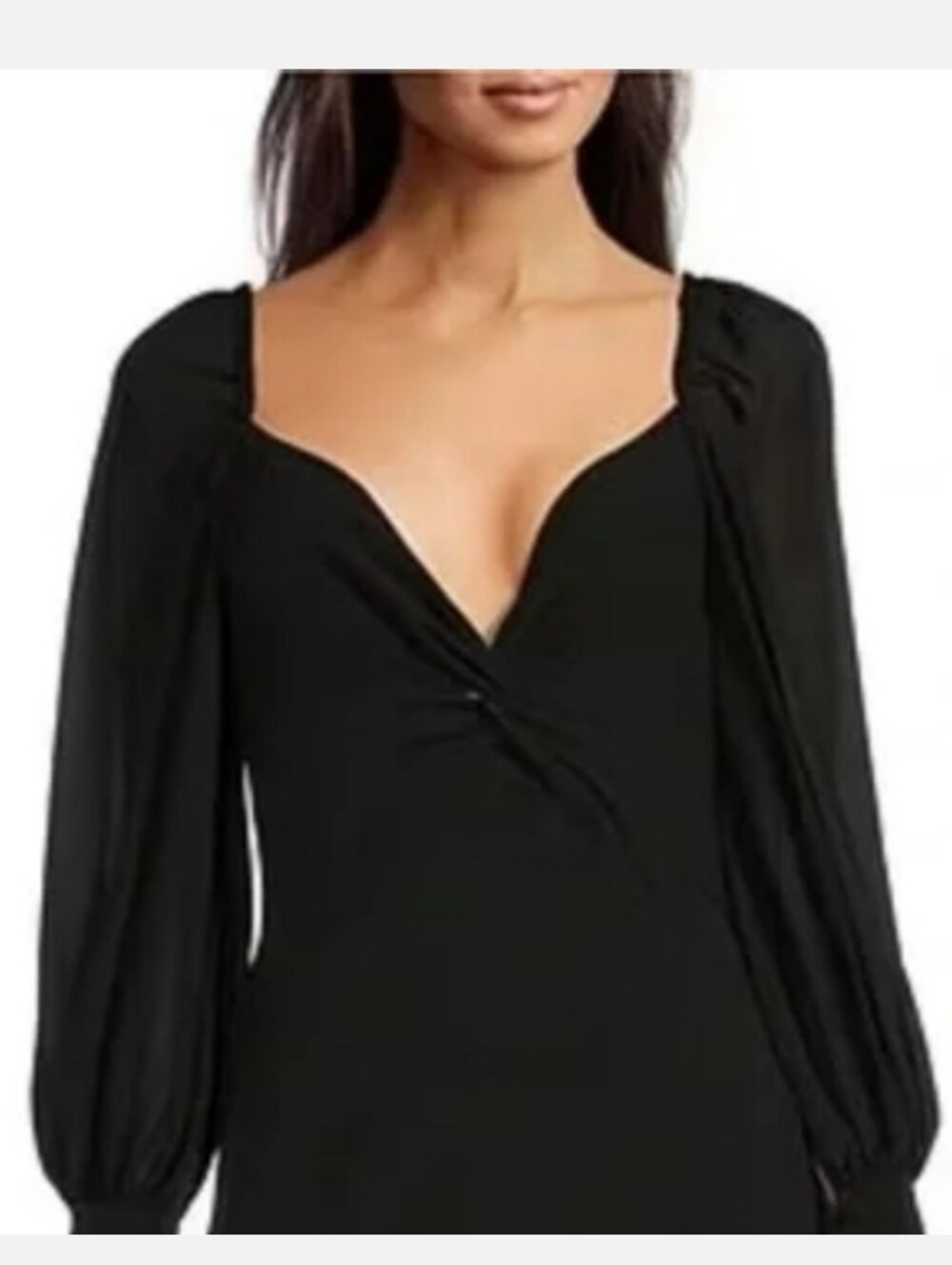 Belle Badgley Mischka Dalia Black Ruched Bodycon Mini Dress Size 8 NWT - Picture 3 of 12